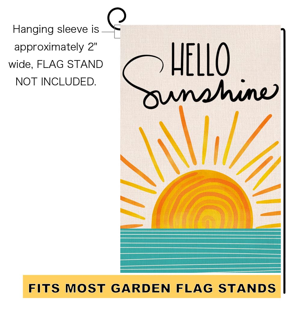 Hello Sunshine Summer Garden Flag 12x18 Vertical Double Sided Farmhouse Holiday Outside Decorations Burlap Yard Flag