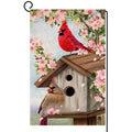 Spring Cardinal Bird Garden Flag 12x18 Vertical Double Sided Pink Flowers Tree Summer Farmhouse Holiday Outside Decorations Burlap Yard Flag