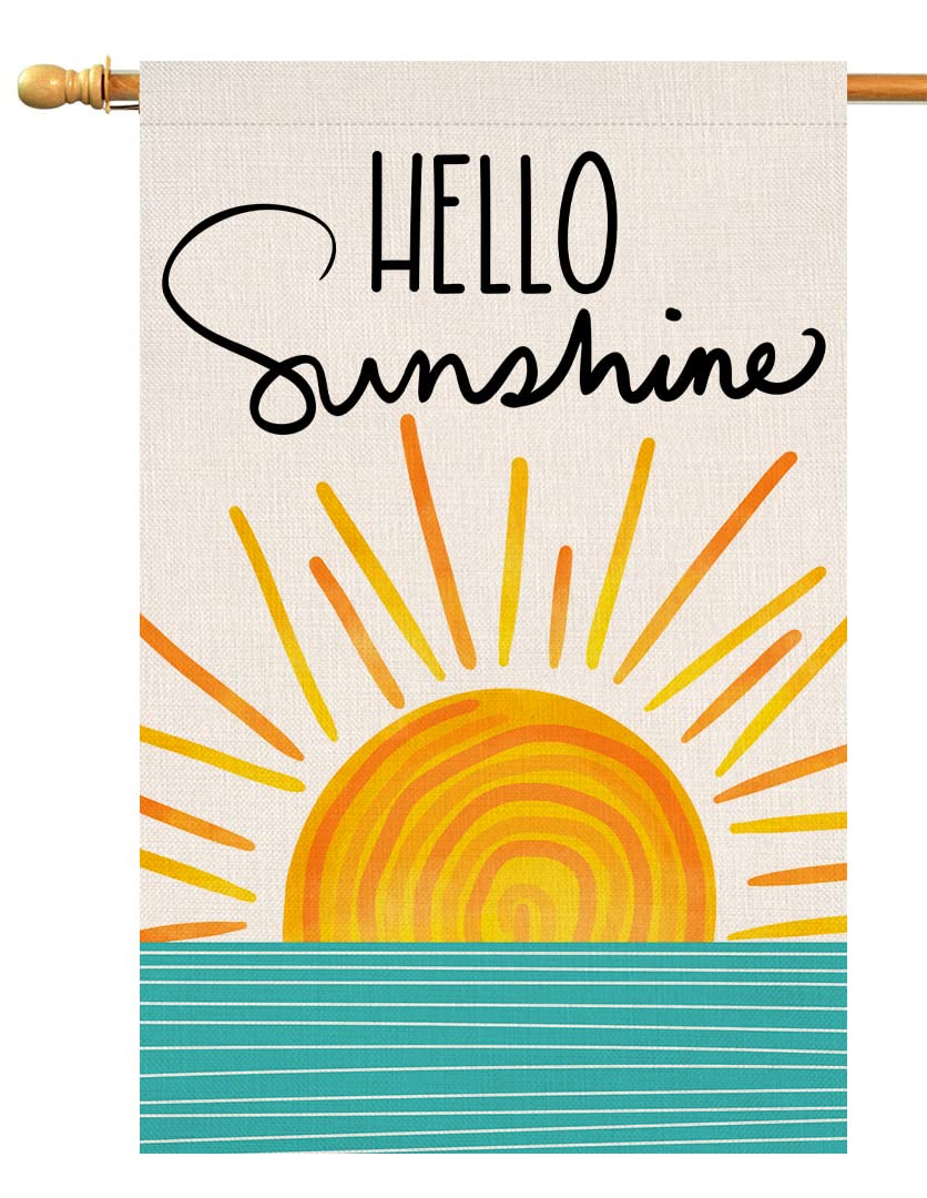 Hello Sunshine Summer Garden Flag 12x18 Vertical Double Sided Farmhouse Holiday Outside Decorations Burlap Yard Flag