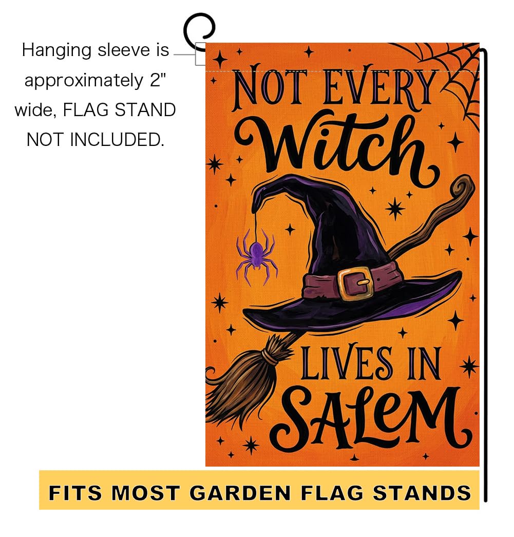 Fall Halloween Not Every Witch Lives in Salem Garden Flag 12x18 Yard Decor