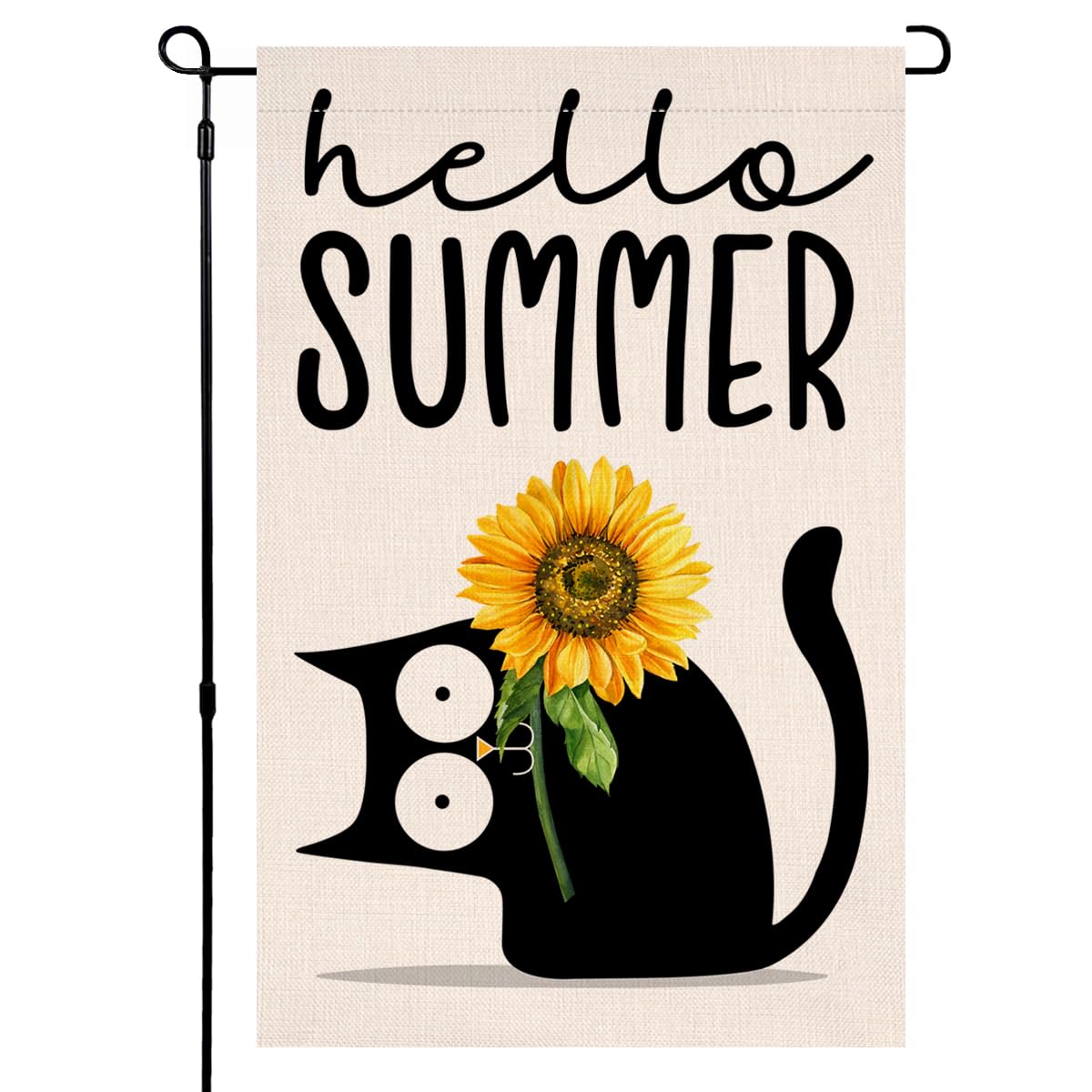 Summer Cat Garden Flag 12x18 Vertical Double Sided Sunflower Spring Farmhouse Holiday Outside Decorations Burlap Yard Flag