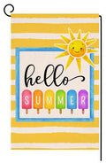 Hello Summer Beach Garden Flag 12x18 Vertical Double Sided Colorful Popsicle Holiday Outside Decorations Burlap Yard Flag