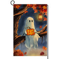 Halloween Ghost Garden Flag 12x18 Vertical Double Sided Maple Leaf Tree Welcome Fall Holiday Outside Decorations Burlap Yard Flag