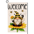 Summer Gnome Sunflower Garden Flag 12x18 Vertical Double Sided Welcome Spring Farmhouse Holiday Outside Decorations Burlap Yard Flag