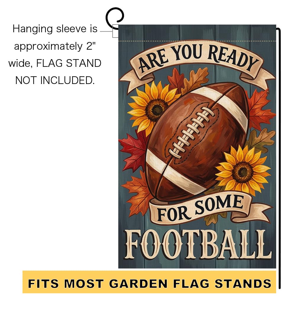 Fall Ready for Some Football Garden Flag 12x18 Sunflower Maple Yard Decor