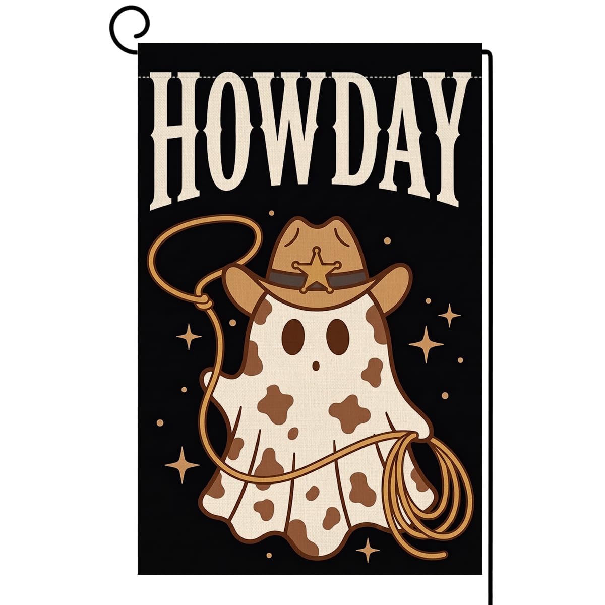 Fall Halloween Howdy Western Garden Flag 12x18 String Lights Yard Decor