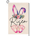 Easter Bunny Paw Garden Flag 12x18 Vertical Double Sided Risen Flowers Spring Farmhouse Holiday Outside Decorations Burlap Yard Flag
