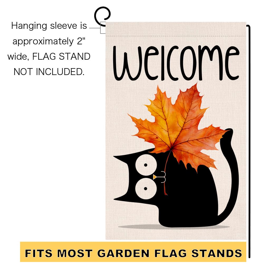 Summer Cat Garden Flag 12x18 Vertical Double Sided Sunflower Spring Farmhouse Holiday Outside Decorations Burlap Yard Flag