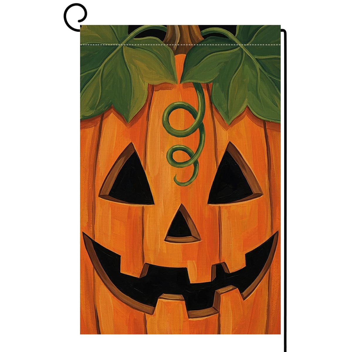 Fall Halloween Jack-o-Lantern Garden Flag 12x18 Carved Pumpkin Yard Decor