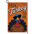 Fall Thanksgiving Talk Turkey to Me Garden Flag 12x18 Sunglasses Yard Decor
