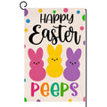 Happy Easter Bunny Garden Flag 12x18 Vertical Double Sided Rabbit Peeps Welcome Spring Farmhouse Holiday Outside Decorations Burlap Yard Flag