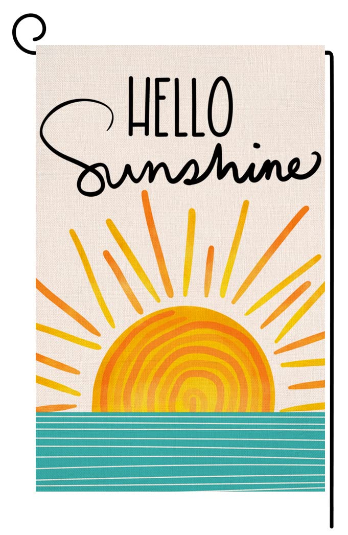 Hello Sunshine Summer Garden Flag 12x18 Vertical Double Sided Farmhouse Holiday Outside Decorations Burlap Yard Flag