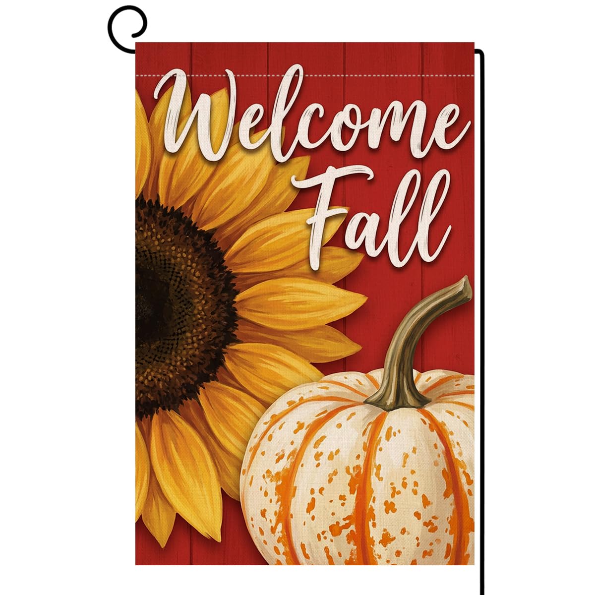 Fall Welcome Fall Sunflower Garden Flag 12x18 White Pumpkin Yard Decor