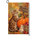 Fall Cat Pumpkin Patch Garden Flag 12x18 Kitten Apple Basket Yard Decor