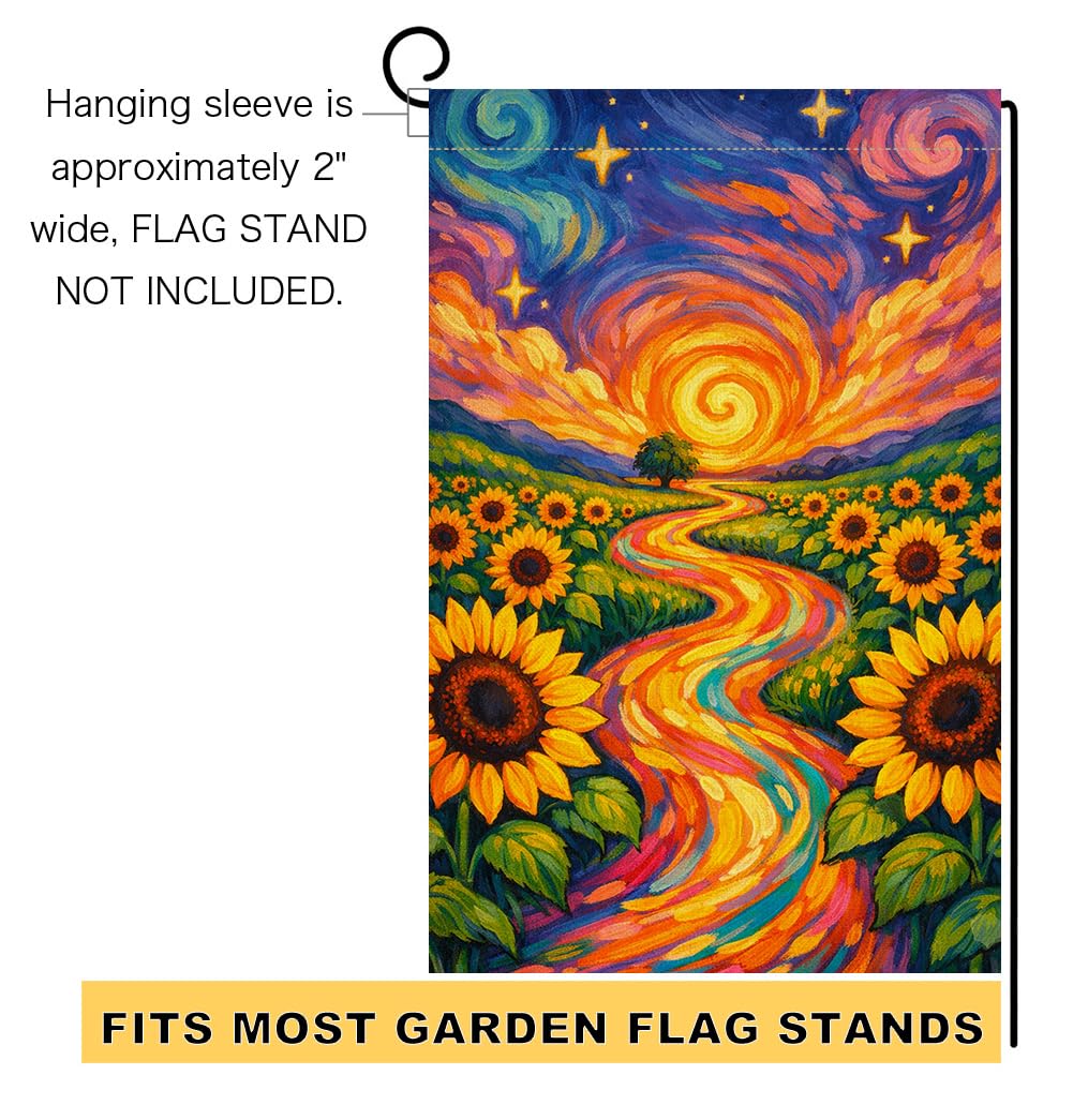 Summer Sunflower Garden Flag 12x18 Vertical Double Sided Colorful Sunshine Spring Farmhouse Holiday Outside Decorations Burlap Yard Flag
