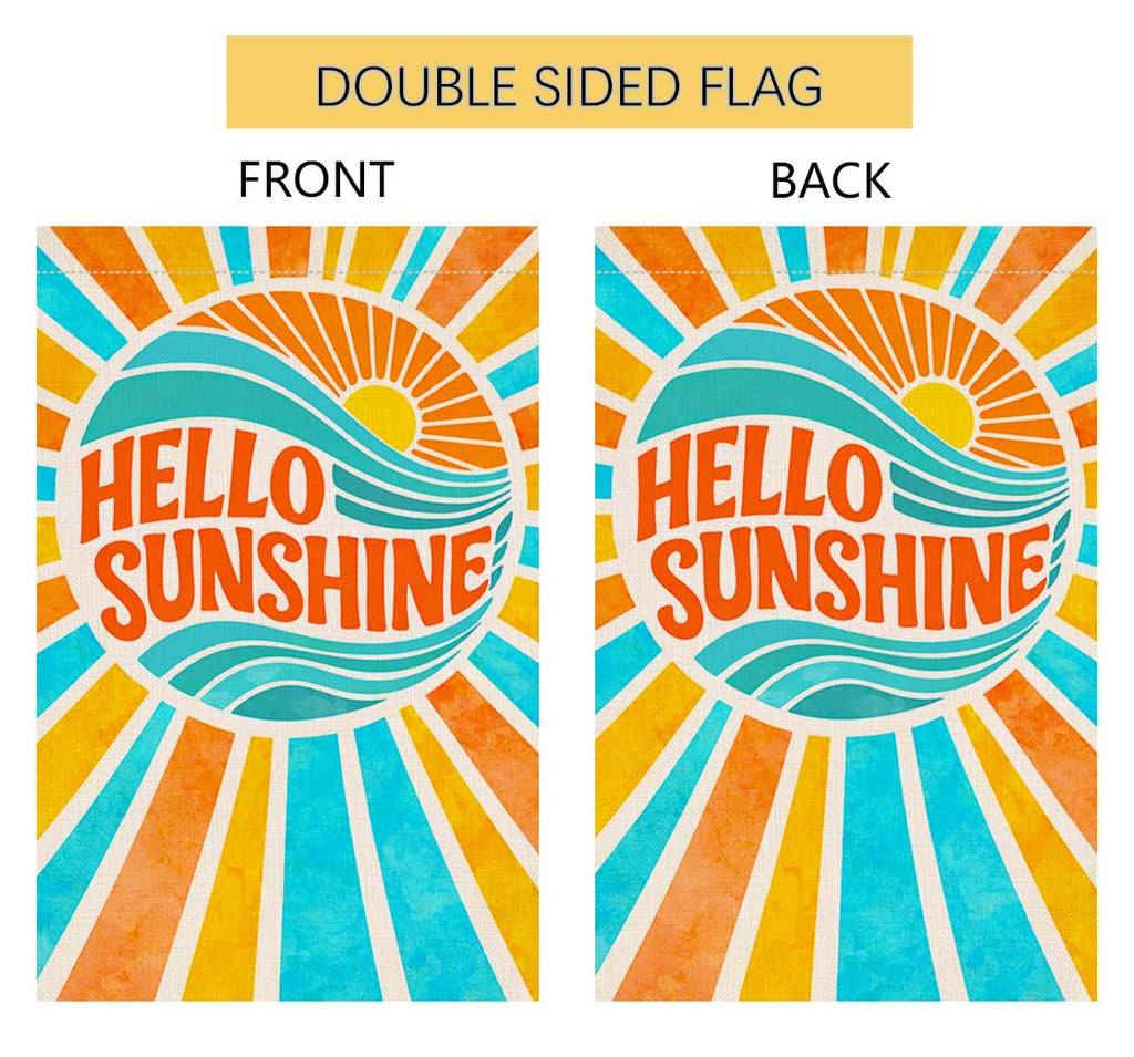 Hello Sunshine Summer Garden Flag 12x18 Vertical Double Sided Spring Farmhouse Holiday Outside Decorations Burlap Yard Flag
