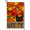 Spring Cat Flowers Garden Flag 12x18 Vertical Double Sided Purple Flowers Summer Farmhouse Holiday Outside Decorations Burlap Yard Flag
