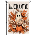 Halloween Ghost Garden Flag 12x18 Vertical Double Sided Spooky Pumpkin Fall Holiday Outside Decorations Burlap Yard Flag