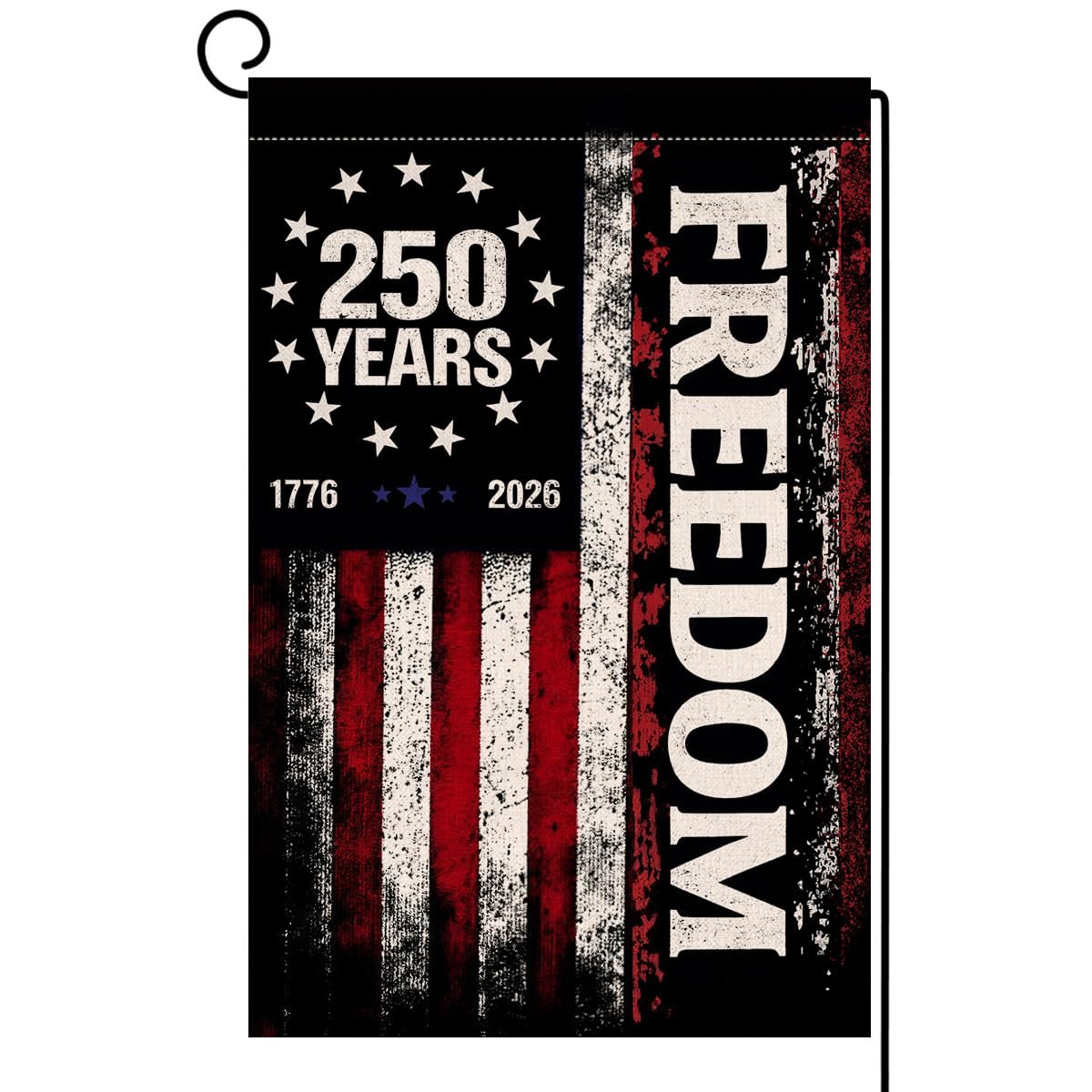 250 Years America Garden Flag 12x18 Vertical Double Sided 1776-2026 USA 250th Anniversary Banner 4th of July Patriotic Freedom Outside Decorations Burlap Yard Flag