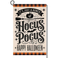 Fall Halloween Hocus Pocus Garden Flag 12x18 Witch Broom Bat Yard Decor