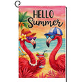 Summer Flamingo Garden Flag 12x18 Vertical Double Sided Welcome Beach Seasonal Holiday Outside Decorations Burlap Yard Flag