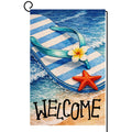 Summer Beach Flip-flop Garden Flag 12x18 Vertical Double Sided Welcome Seasonal Holiday Outside Decorations Burlap Yard Flag