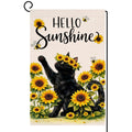 Spring Cat Floral Garden Flag Vertical Double Sided Purple Flowers Summer Farmhouse Holiday Outside Decorations Burlap Yard Flag