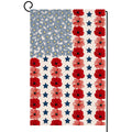 Memorial Day Garden Flag 12x18 Vertical Double Sided Myosotis Poppy 4th of July Banner Patriotic Independence Day Outside Decorations Burlap Yard Flag