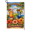 Summer Beach Garden Flag 12x18 Vertical Double Sided It's 5 O'Clock Somewhere Seasonal Holiday Outside Decorations Burlap Yard Flag