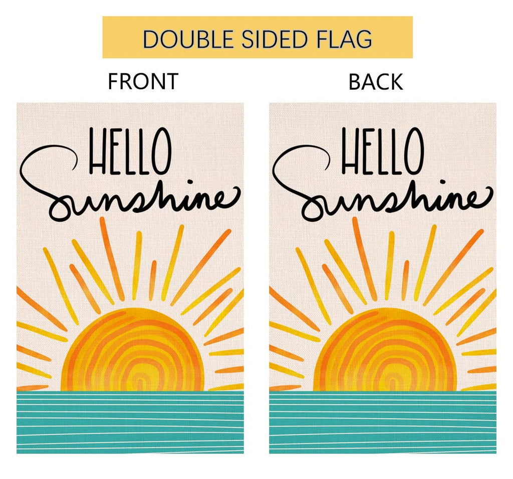 Hello Sunshine Summer Garden Flag 12x18 Vertical Double Sided Farmhouse Holiday Outside Decorations Burlap Yard Flag