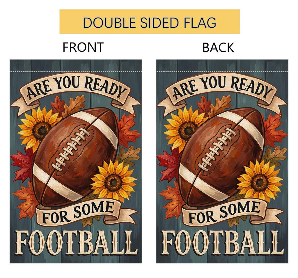 Fall Ready for Some Football Garden Flag 12x18 Sunflower Maple Yard Decor