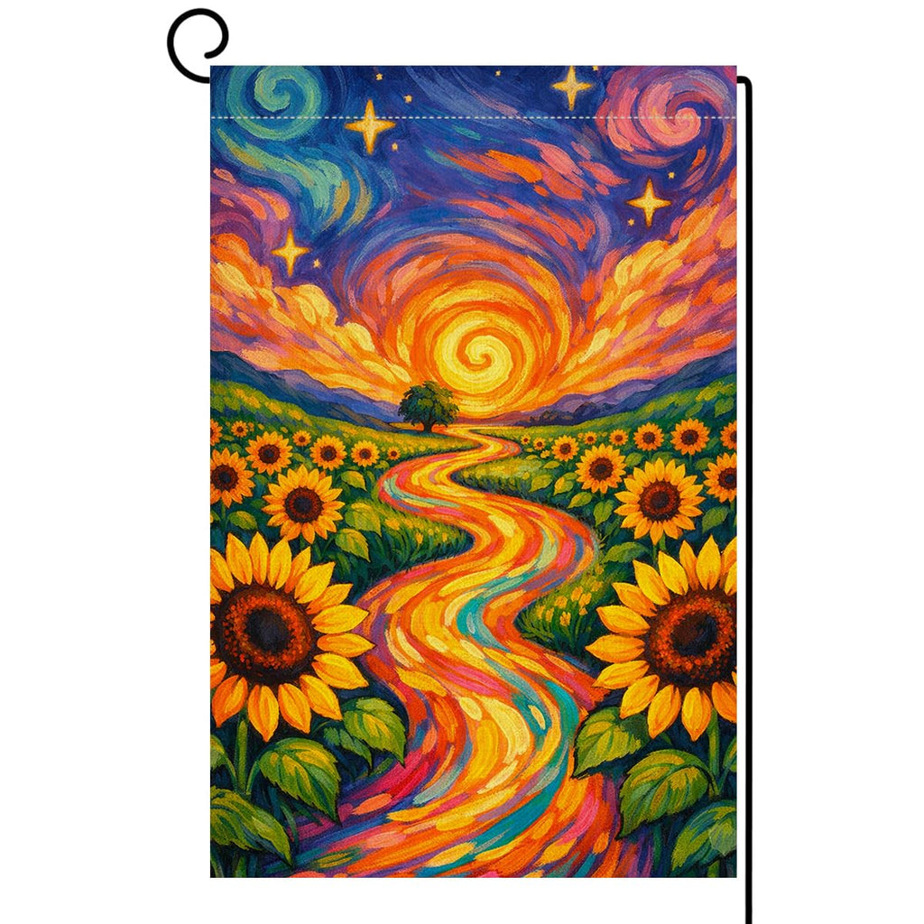 Summer Sunflower Garden Flag 12x18 Vertical Double Sided Colorful Sunshine Spring Farmhouse Holiday Outside Decorations Burlap Yard Flag