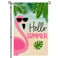Summer Flamingo Garden Flag 12x18 Vertical Double Sided Tropical Leaves Beach Holiday Outside Decorations Burlap Yard Flag