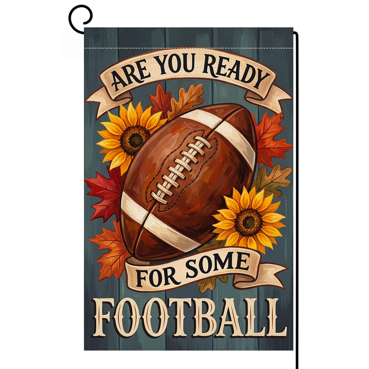 Fall Ready for Some Football Garden Flag 12x18 Sunflower Maple Yard Decor