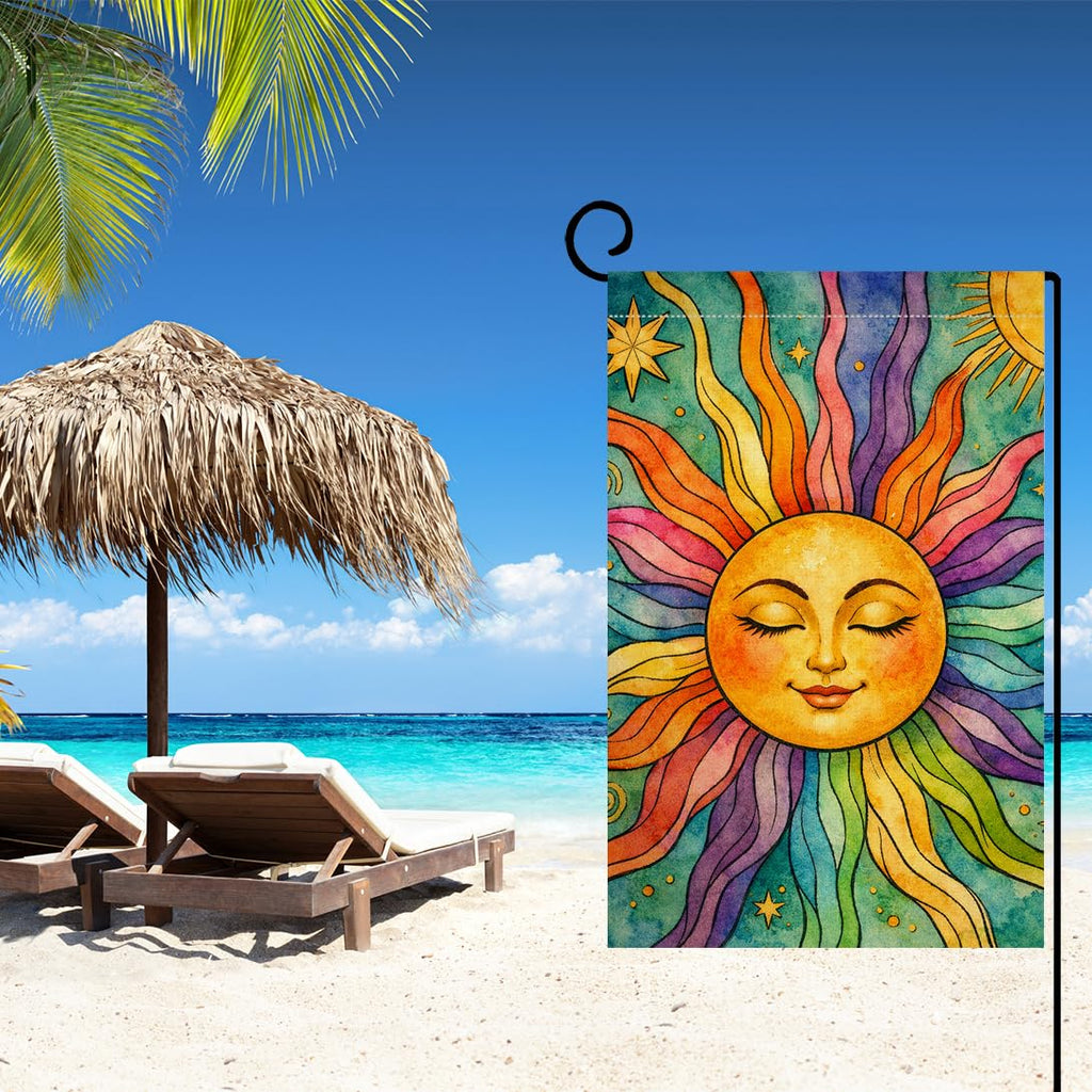 Summer Sunshine Garden Flag Vertical Double Sided Welcome Spring Farmhouse Holiday Outside Decorations Burlap Yard Flag