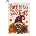 Fall Means Football Gnome Garden Flag 12x18 Pumpkin Helmet Heart Yard Decor