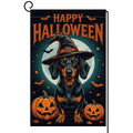 Fall Halloween Dachshund Witch Hat Garden Flag 12x18 Pumpkins Yard Decor