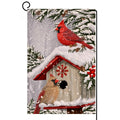 Winter Cardinal Bird Garden Flag 12x18 Vertical Double Sided Trees Snow Christmas Holiday Outside Decorations Burlap Yard Flag