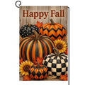 Fall Happy Fall Pumpkins Garden Flag 12x18 Buffalo Plaid Chevron Yard Decor