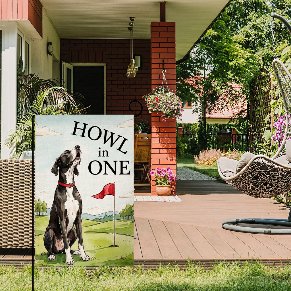 Summer Dog Garden Flag 12x18 Vertical Double Sided Howl in One Spring Seasonal Holiday Outside Decorations Burlap Yard Flag