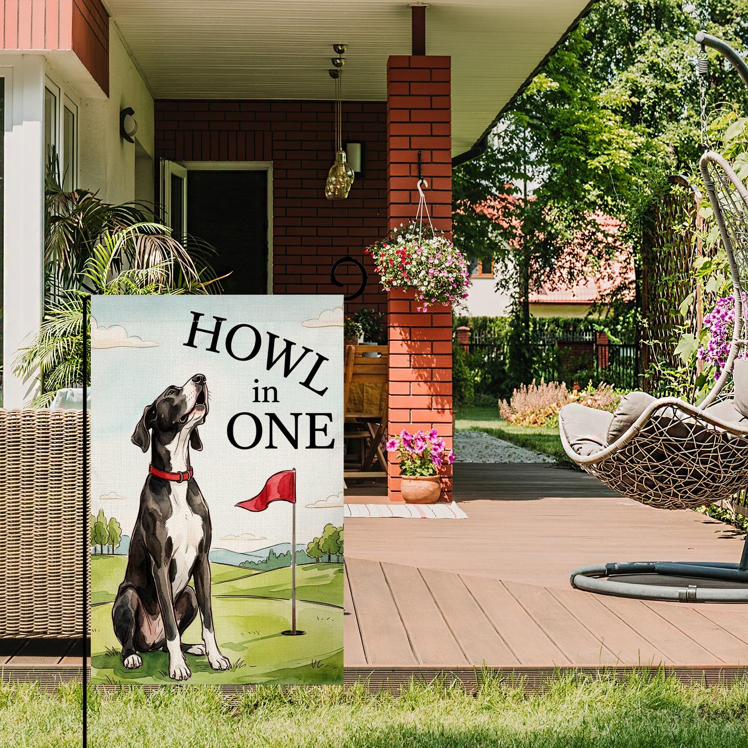 Summer Dog Garden Flag 12x18 Vertical Double Sided Howl in One Spring Seasonal Holiday Outside Decorations Burlap Yard Flag