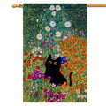 Spring Cat Garden Flag Vertical Double Sided Colorful Floral Farmhouse Holiday Outside Decorations Burlap Yard Flag