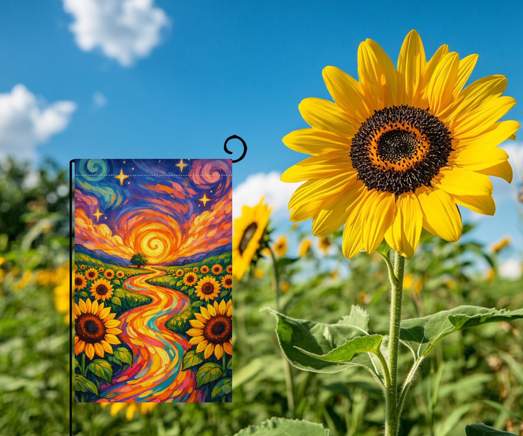 Summer Sunflower Garden Flag 12x18 Vertical Double Sided Colorful Sunshine Spring Farmhouse Holiday Outside Decorations Burlap Yard Flag